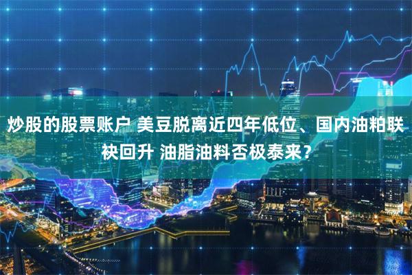 炒股的股票账户 美豆脱离近四年低位、国内油粕联袂回升 油脂油料否极泰来？