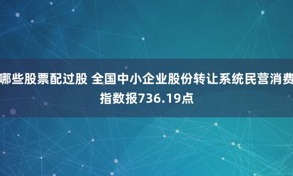 哪些股票配过股 全国中小企业股份转让系统民营消费指数报736.19点