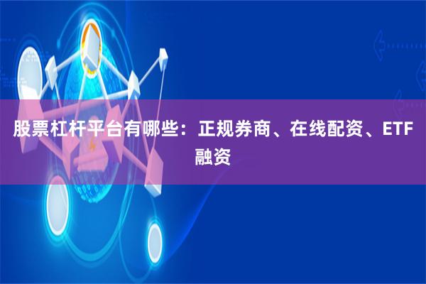 股票杠杆平台有哪些：正规券商、在线配资、ETF融资